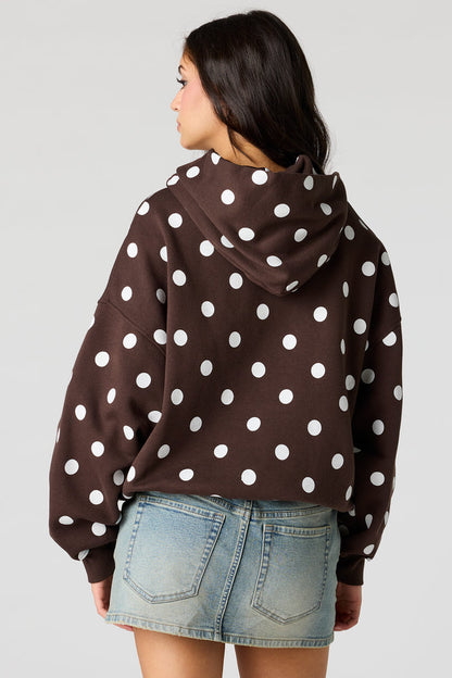 Luxe Fleece Polka Dot Boyfriend Hoodie