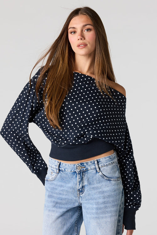 Luxe French Terry Off Shoulder Sweatshirt