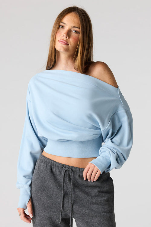 Luxe French Terry Off Shoulder Sweatshirt