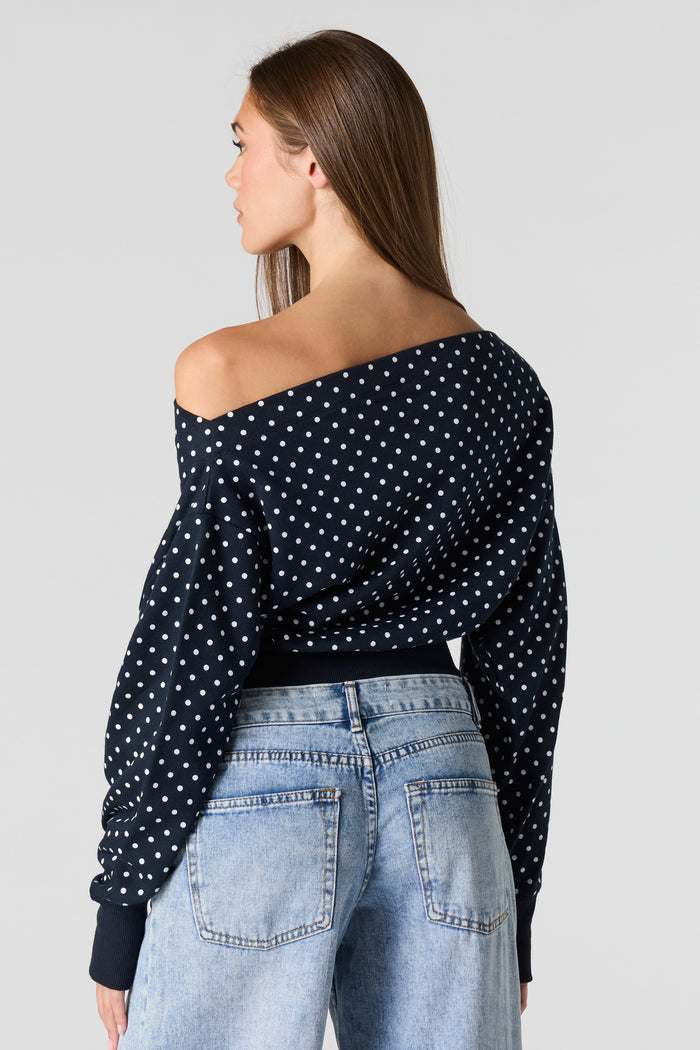Luxe French Terry Off Shoulder Sweatshirt