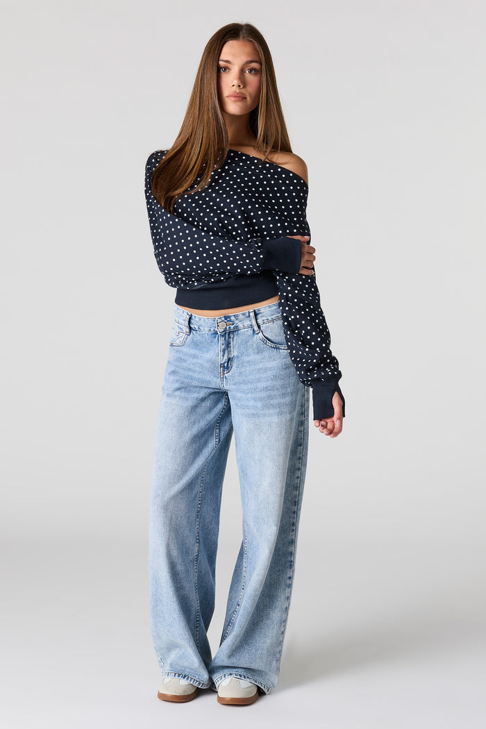 Luxe French Terry Off Shoulder Sweatshirt