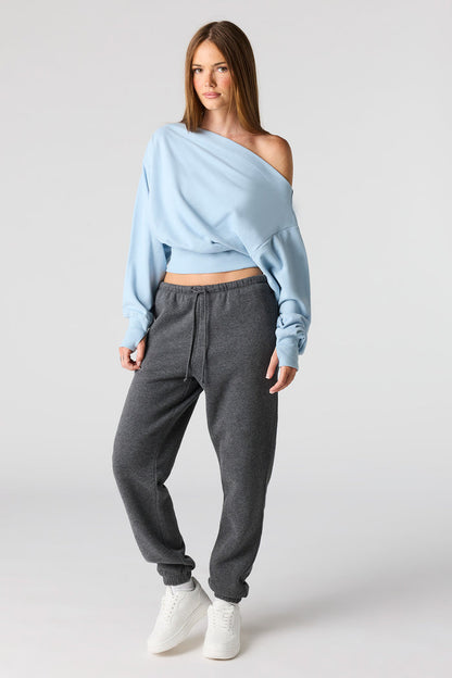 Luxe French Terry Off Shoulder Sweatshirt