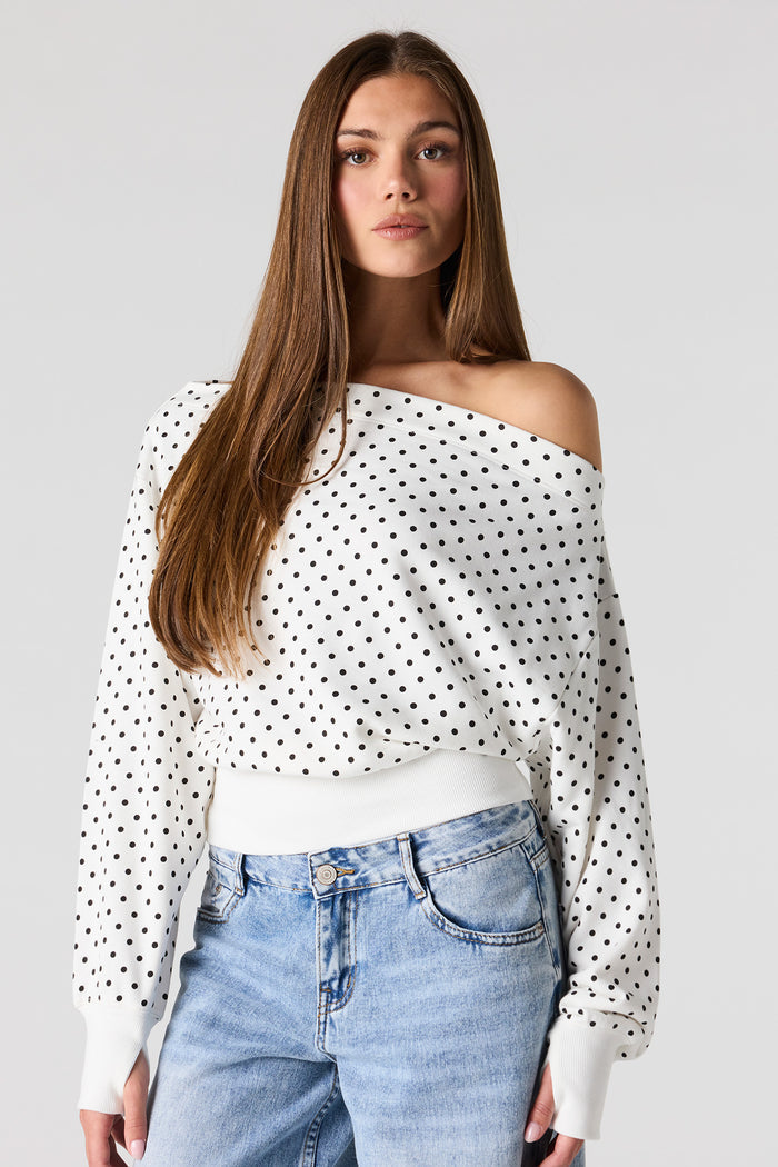 Luxe French Terry Off Shoulder Sweatshirt