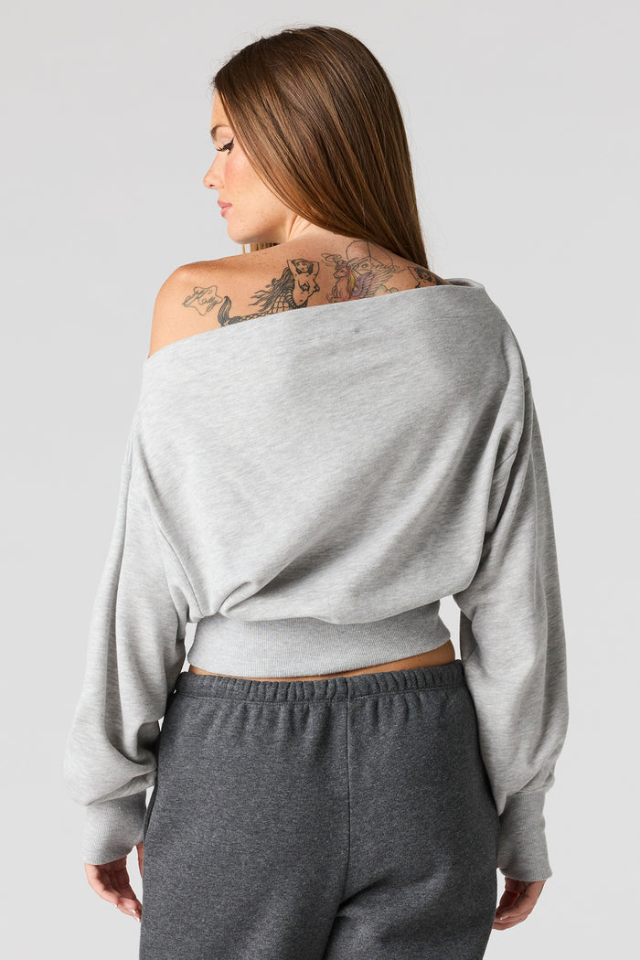 Luxe French Terry Off Shoulder Sweatshirt