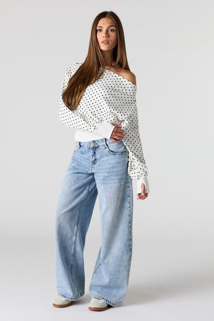 Luxe French Terry Off Shoulder Sweatshirt