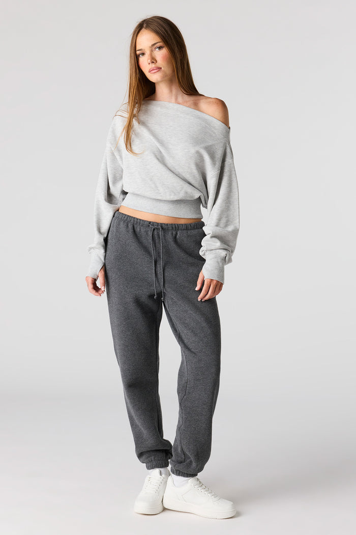 Luxe French Terry Off Shoulder Sweatshirt