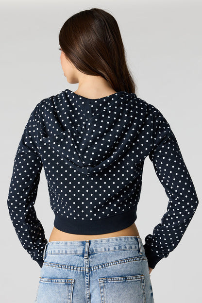 Luxe French Terry Polka Dot Zip Hoodie