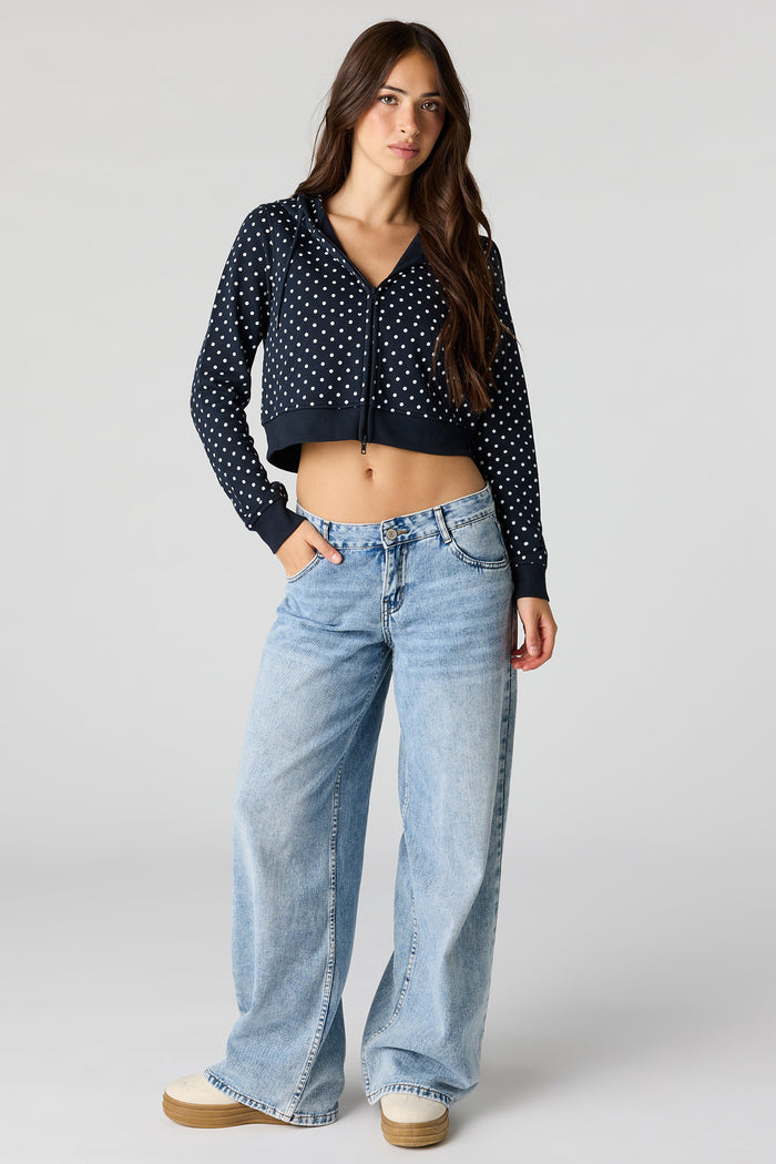 Luxe French Terry Polka Dot Zip Hoodie