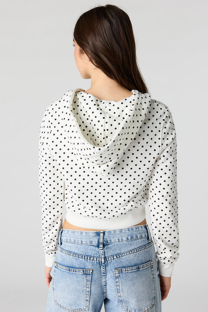 Luxe French Terry Polka Dot Zip Hoodie