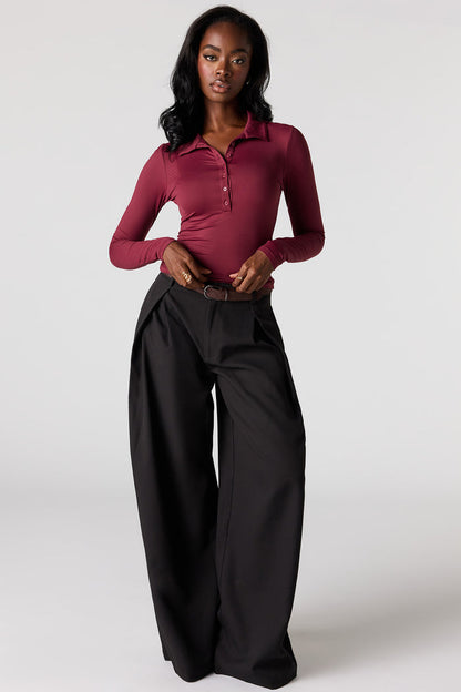 Luxe Heavy Contour Long Sleeve Polo