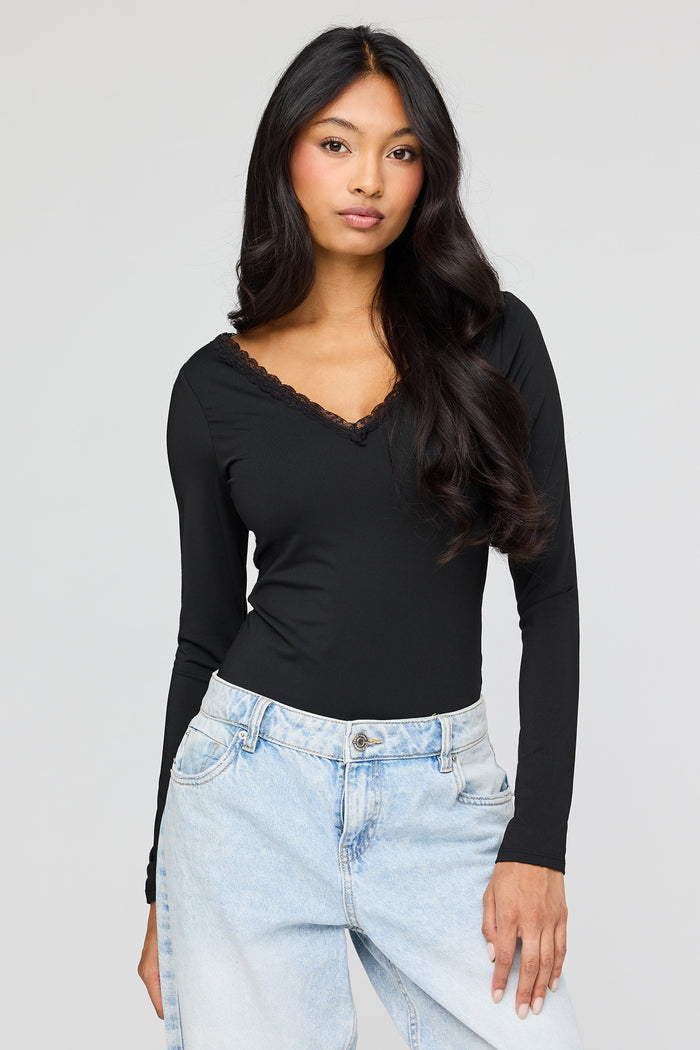 Luxe Heavy Contour V-Neck Bodysuit