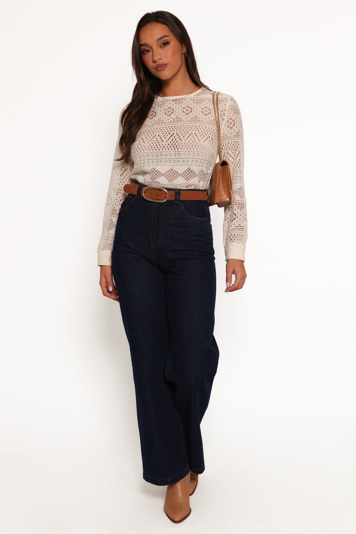 Petal and Pup USA TOPS Maddot Long Sleeve Top - Cream