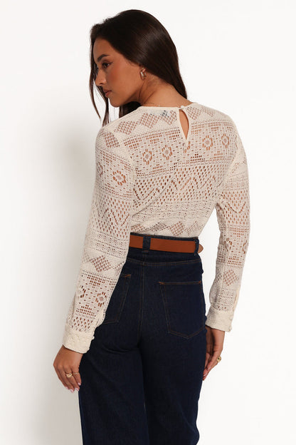 Petal and Pup USA TOPS Maddot Long Sleeve Top - Cream