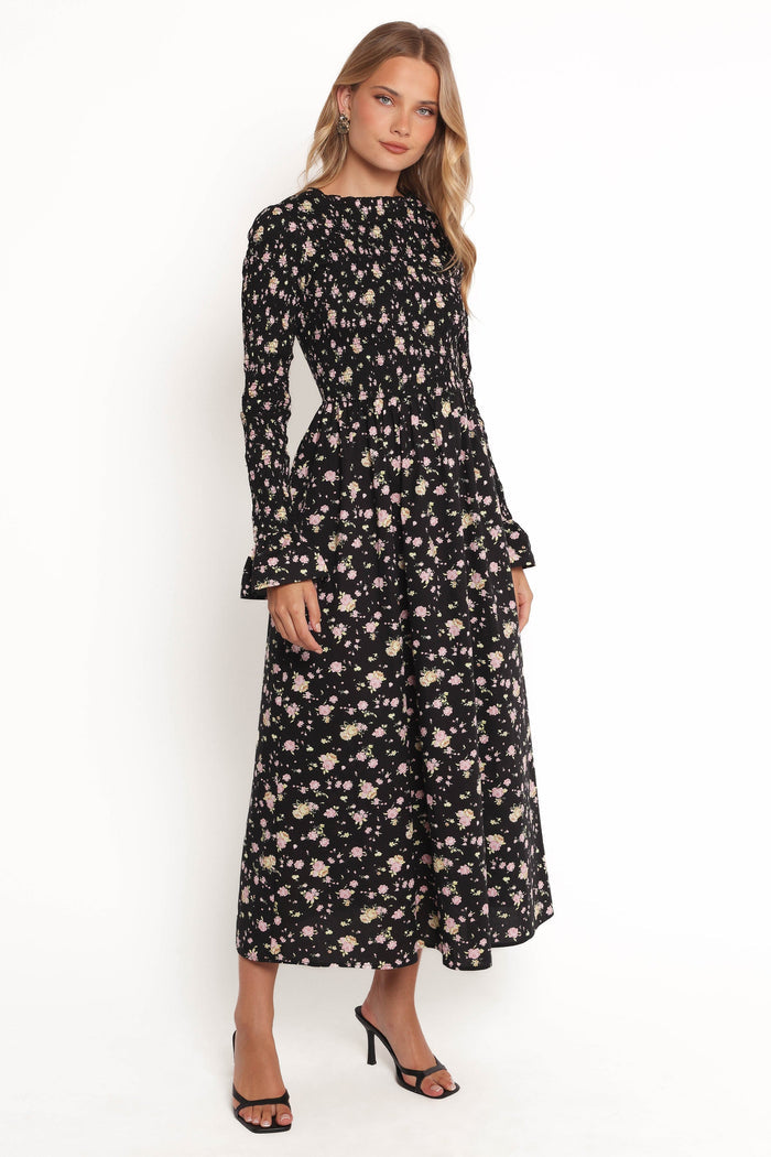 Petal and Pup USA DRESSES Mairead Maxi Dress - Black Floral