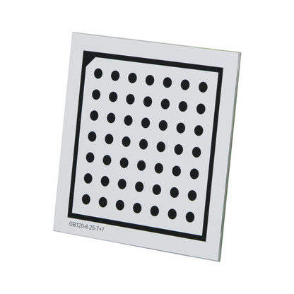 Manufacturing Precision ±10μm Glass Dot Calibration Target compatible with Halcon (120x120mm 7x7) CT20010101