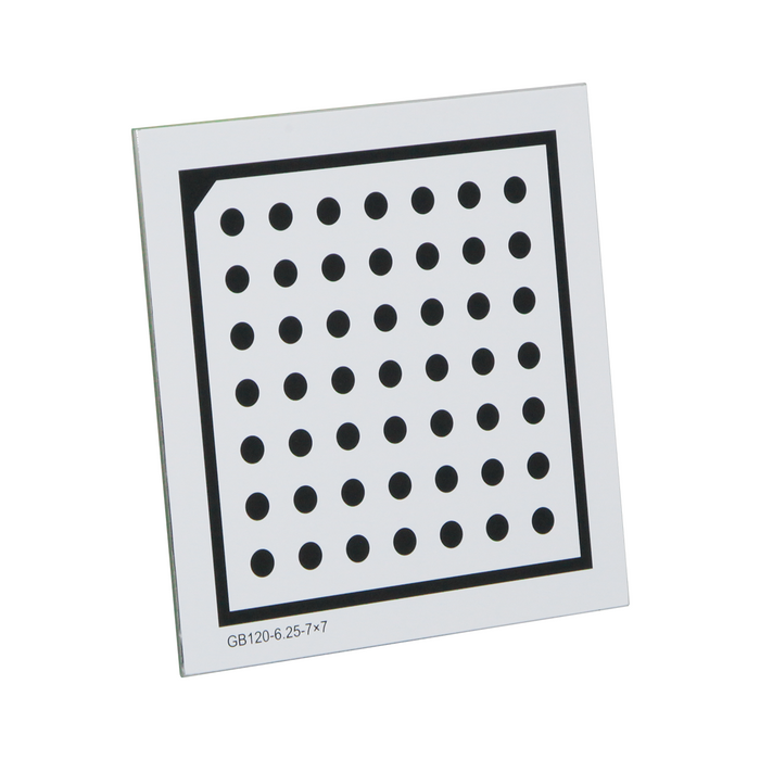 Manufacturing Precision ±10μm Glass Dot Calibration Target compatible with Halcon (120x120mm 7x7) CT20010101
