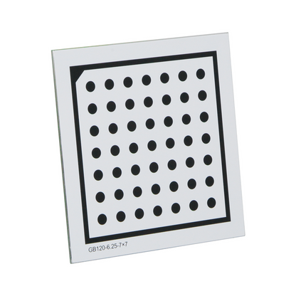 Manufacturing Precision ±10μm Glass Dot Calibration Target compatible with Halcon (120x120mm 7x7) CT20010101