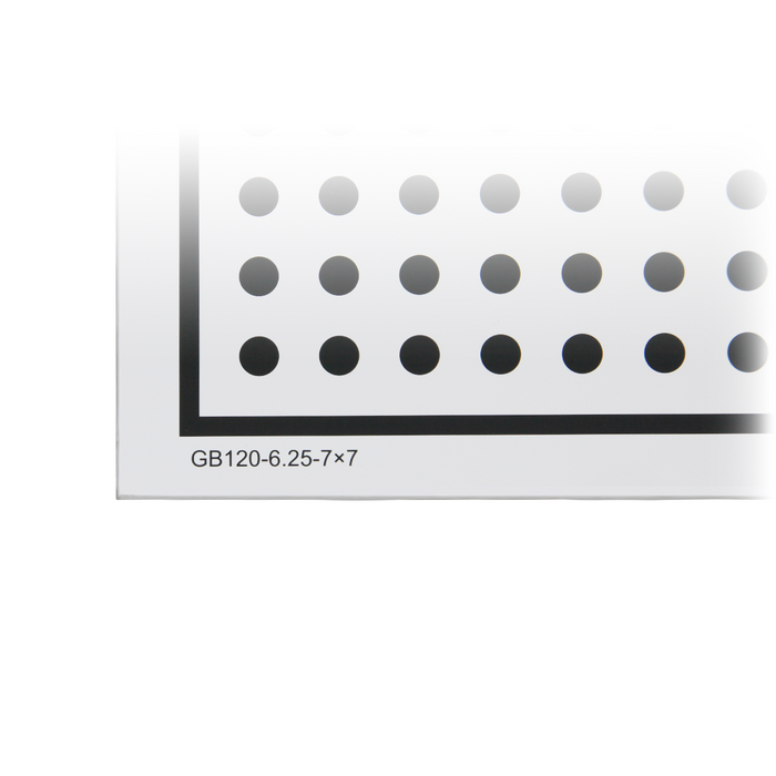 Manufacturing Precision ±10μm Glass Dot Calibration Target compatible with Halcon (120x120mm 7x7) CT20010101