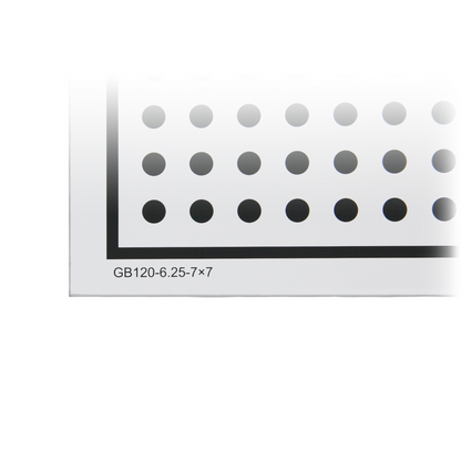 Manufacturing Precision ±10μm Glass Dot Calibration Target compatible with Halcon (120x120mm 7x7) CT20010101