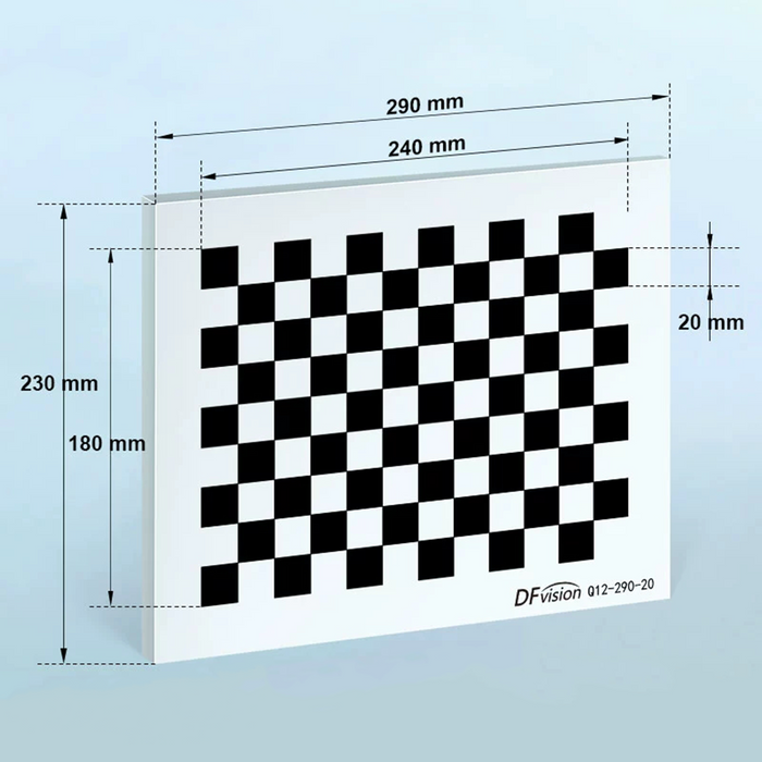 Manufacturing Precision ±5μm White Glass Checkerboard Calibration Target (290x230mm 12x9) CT20020101