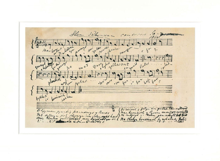 Manuscript of The National Anthem, 1856 - Mounted Print