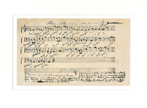 Manuscript of The National Anthem, 1856 - Mounted Print