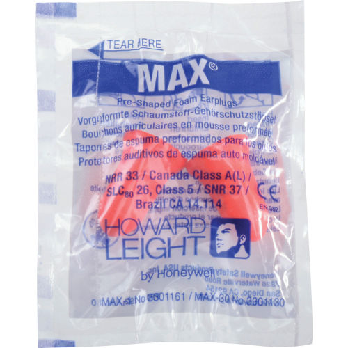 individually wrapped Honeywell max 1 soft foam earplug for noise
