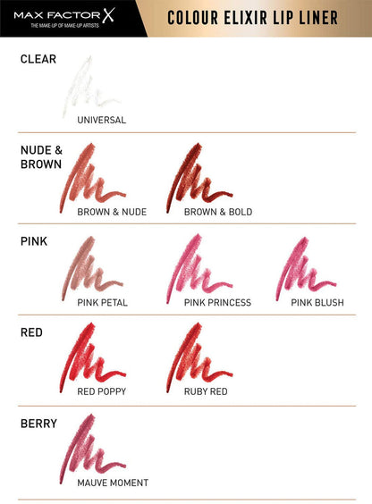 Max Factor Colour Elixir Moisturising Lip Liner, 05 Brown N Nude