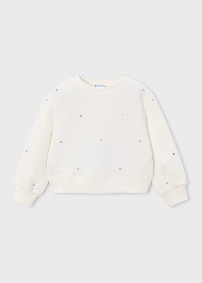 Mayoral Pullover w/ Rhinestone Detail-Natural