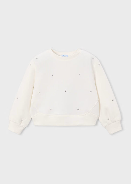 Mayoral Pullover w/ Rhinestone Detail-Natural