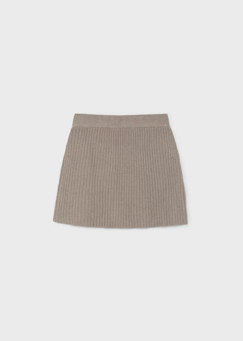 Mayoral Ribbed Knit Skirt-Brown