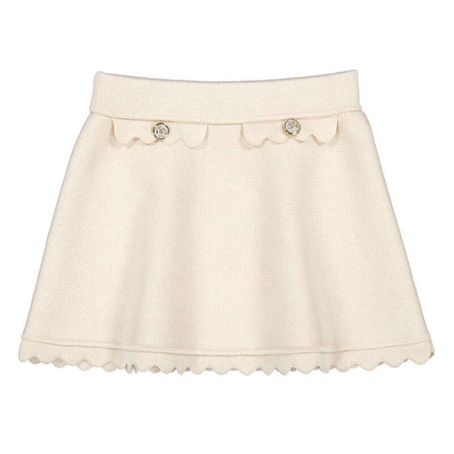 Mayoral Scallop Knit Skirt-Chickpea