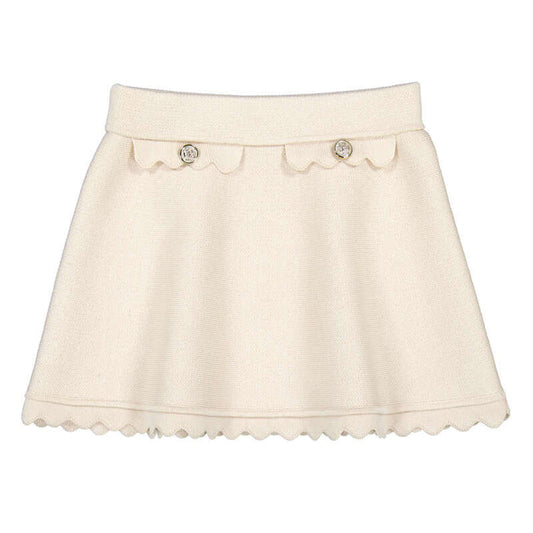 Mayoral Scallop Knit Skirt-Chickpea