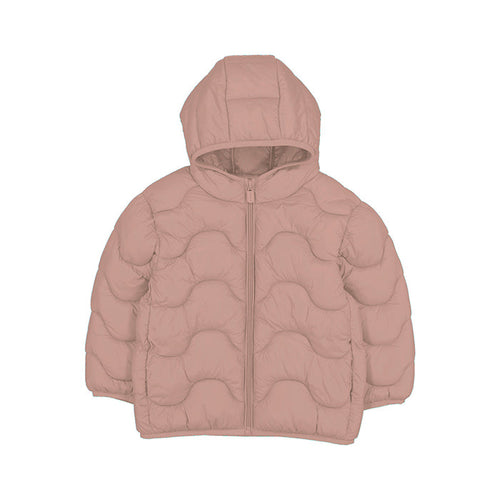 Mayoral Wavy Puffer Hooded Coat-Pink