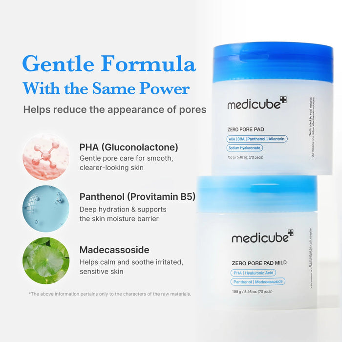 medicube Zero Pore Madecassoside Pads (Mild) medicube