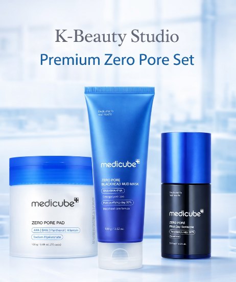 Medicube ZERO PORE Premium Set + FREE COSMETIC BAG 💜 - K-Beauty Studio Belgium Antwerp