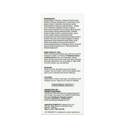 Medispot Advanced Brightening And Depigmenting Face Serum