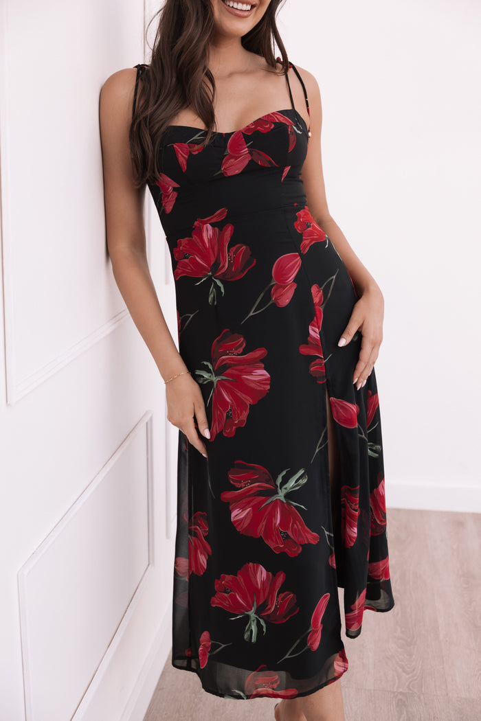 Petal and Pup USA DRESSES Meg Dress - Black Floral