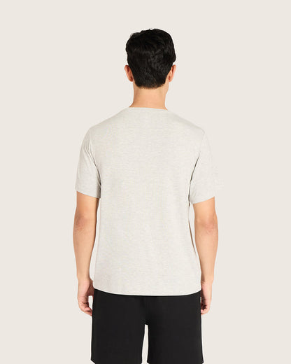 Men's Base Layer Crew Neck T-Shirt - Light Grey Marl