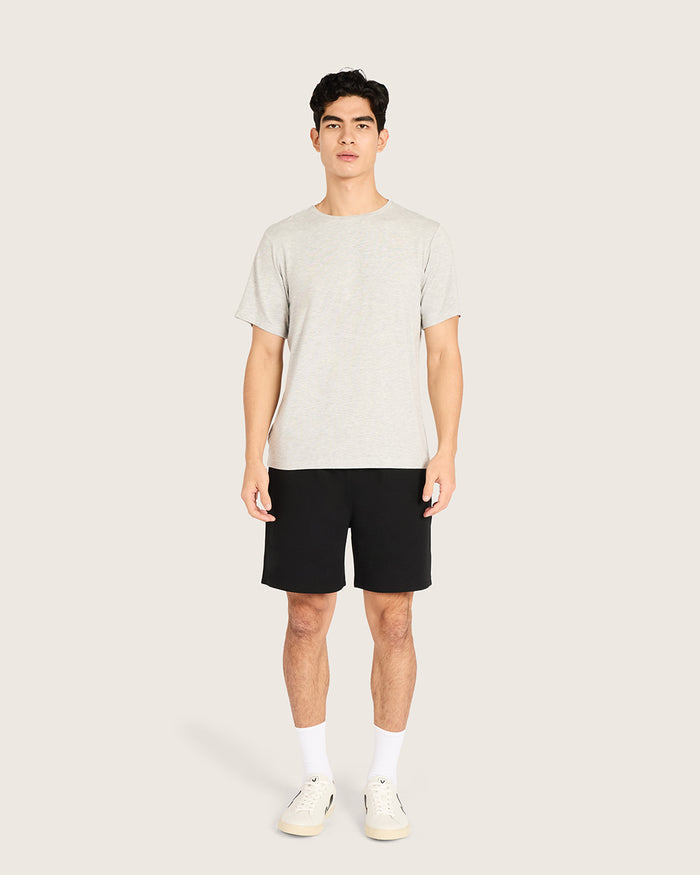 Men's Base Layer Crew Neck T-Shirt - Light Grey Marl