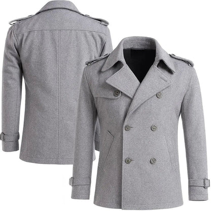 Edward Cullen Twilight Wool Coat: Vintage Grey Peacoat, Vampire Cosplay - Duazan