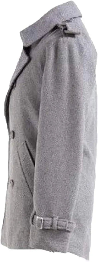 Edward Cullen Twilight Wool Coat: Vintage Grey Peacoat, Vampire Cosplay - Duazan