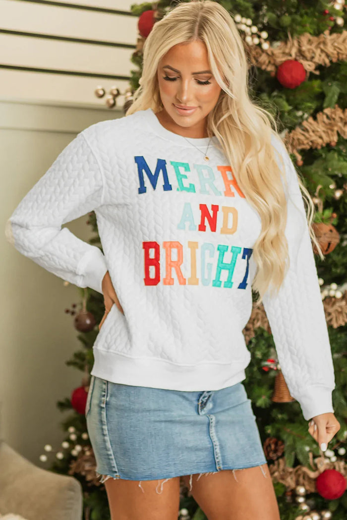 Merry and Bright Cable Knit Pullover