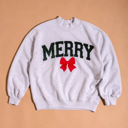 Merry Bow Mockneck Sweatshirt