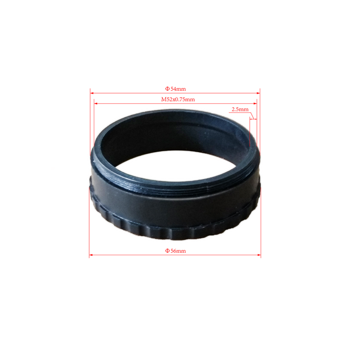 Microscope Ring Light Adapter for Stereo Microscopes, 52mm Thread (No Cover Glass)