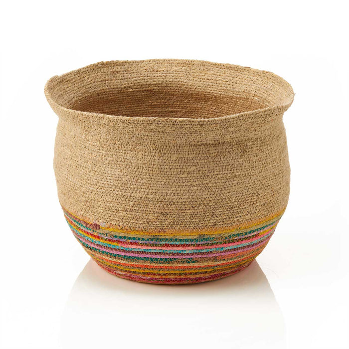Mihir Upcycled Sari Jute Basket (Local Pickup/Local Delivery Only)