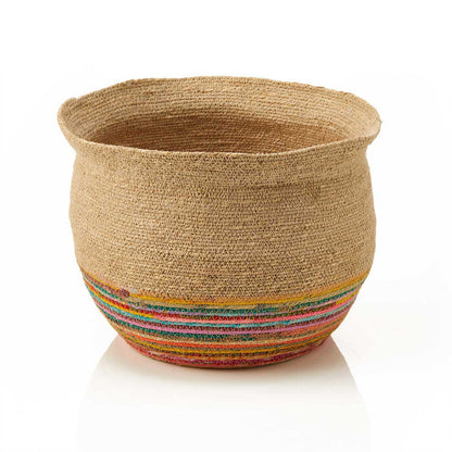 Mihir Upcycled Sari Jute Basket (Local Pickup/Local Delivery Only)