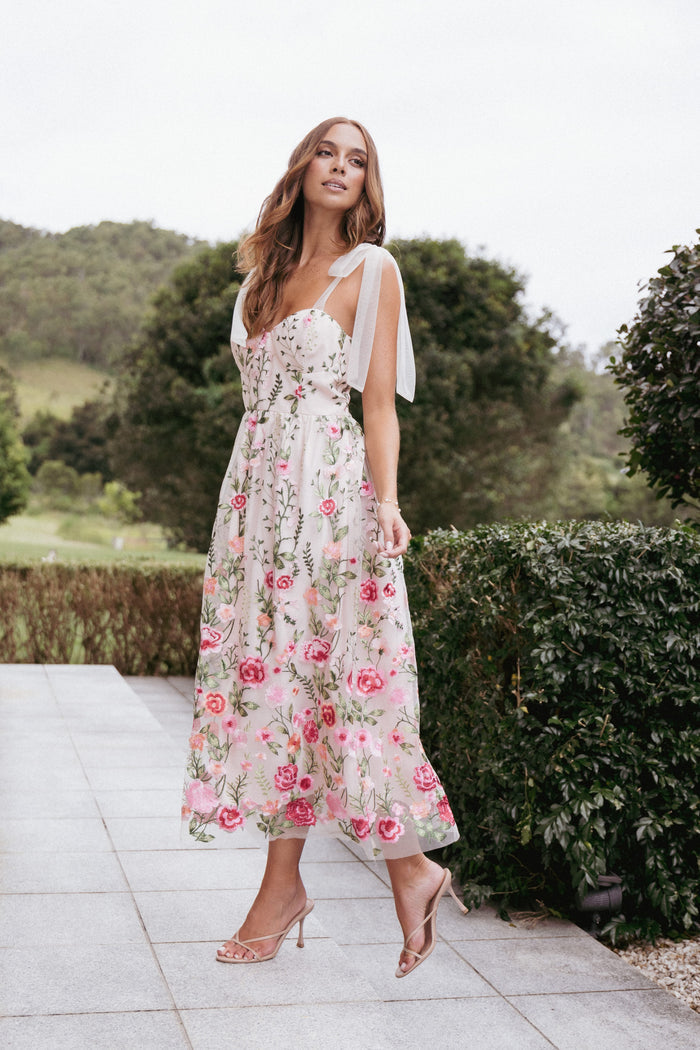 Petal and Pup USA DRESSES Mirabel Midi Dress - Multi Floral