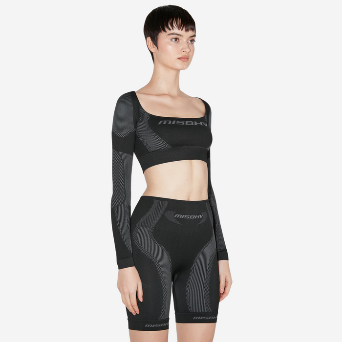 MISBHV SPORT CROPPED SQUARE SHAPED LONGSLEEVE MUTED BLACK