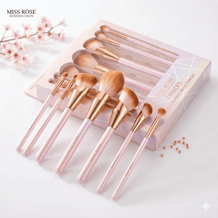 Miss Rose 7-Piece Marble Makeup Brush Collection Set - Miss Rose Com k